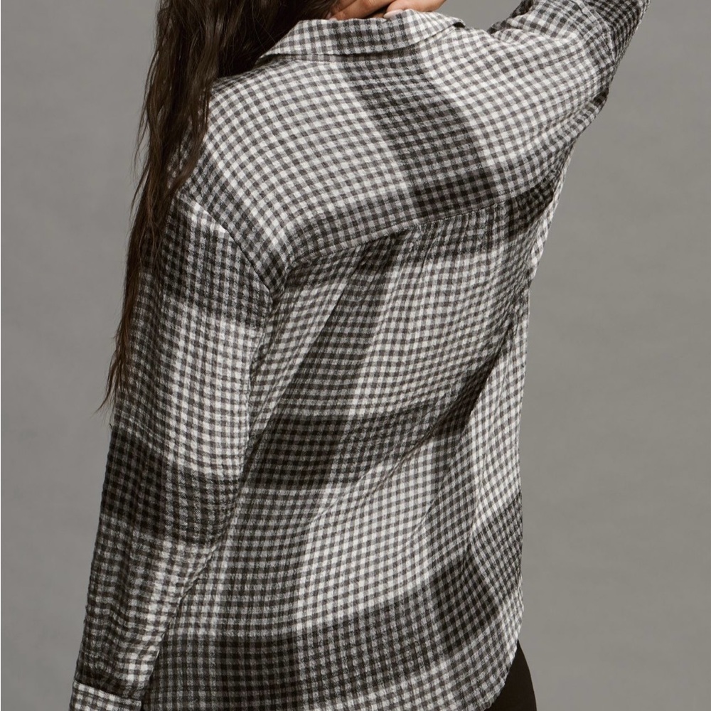 Women's Black and White Checkered Top